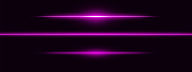 Purple light glare beam. A sharp horizontal beam reflection. Sci-fi designs, light transitions, or futuristic effects. Glowing light streaks and neon effects. Dynamic shine wallpaper background