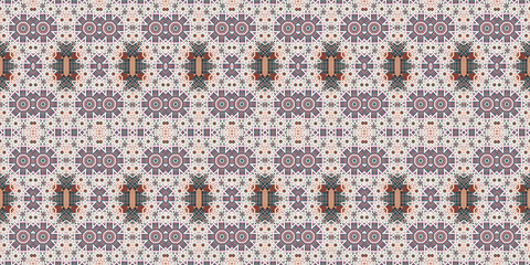 Fototapeta premium Seamless kaleidoscope pattern. The texture of the woven pattern. Endless pattern