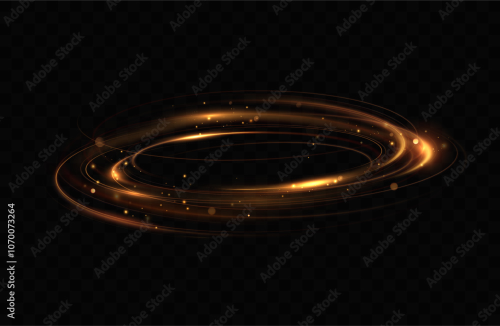 Aufkleber shiny vortex rings shimmer on a transparent background. sparkling circles with light effect. light c