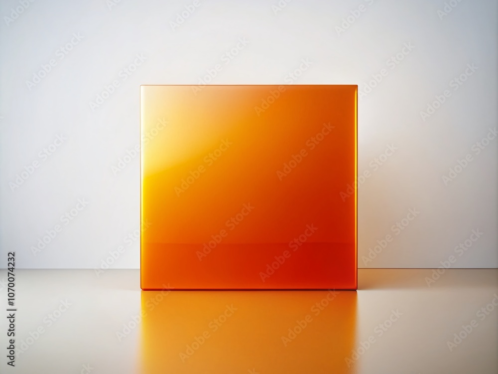 Aufkleber abstract glossy orange gradient square shape on a clean white background for modern design and art c
