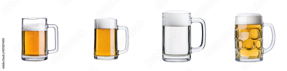 Poster beer, rendered in 3D. Presented on a transparent background with a cartoon minimal style.