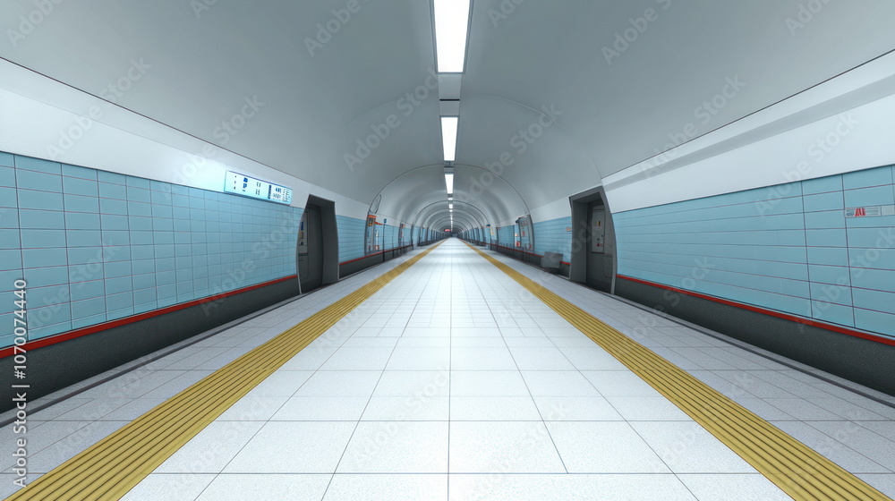 Poster Explore the serenity of an empty subway station with minimalist design