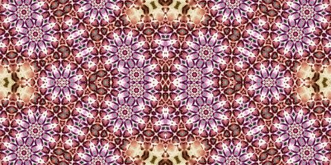 Seamless kaleidoscope pattern. The texture of the woven pattern. Endless pattern