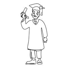 Library Book Graduation Graphic Design Decoration Vector Line Art