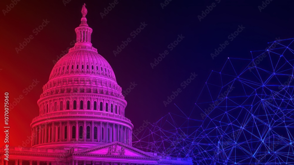 Poster explore the digital transformation of the u.s. capitol building in modern design