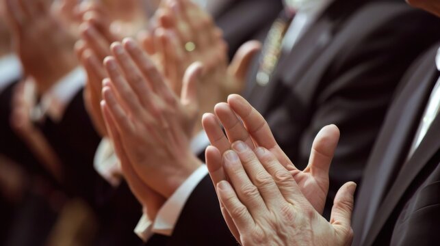 A Group of Professionals Applauding at a Seminar, Signifying Engagement and Appreciation for Valuable Insights Shared During a Conference Setting
