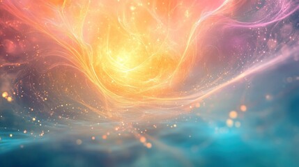 A vibrant, swirling abstract representation of light and color, evoking a sense of wonder.