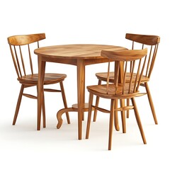 Dining room tables isolated on white background close up