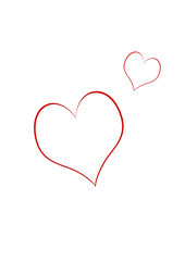 red heart on white