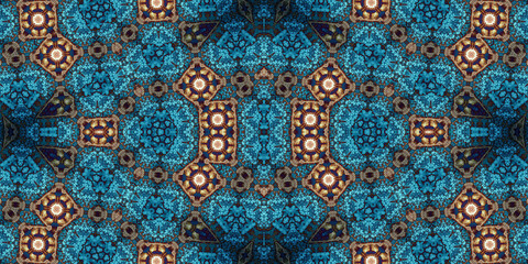 Seamless kaleidoscope pattern. The texture of the woven pattern. Endless pattern