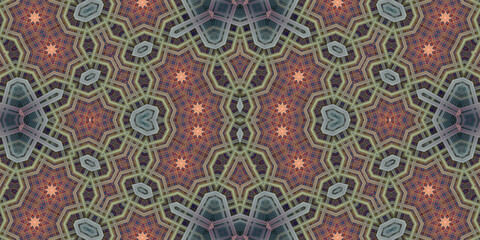 Seamless kaleidoscope pattern. The texture of the woven pattern. Endless pattern