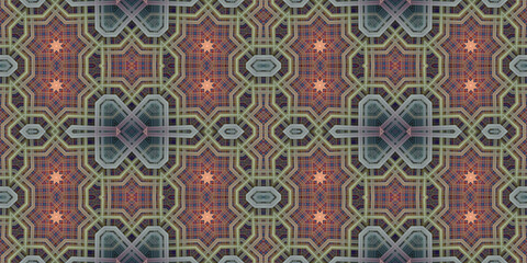 Seamless kaleidoscope pattern. The texture of the woven pattern. Endless pattern