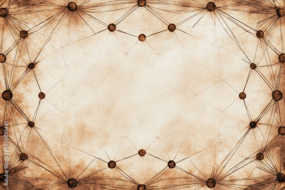 Poster explore the intricacies of aged network background with complex retro design in high detail