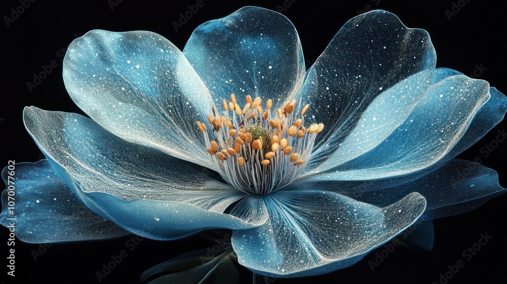 Poster digitally generated image of a flower delicate details and beautiful use of light and shadow create 