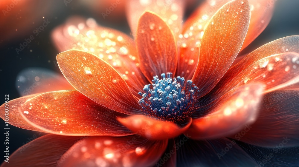 Aufkleber digitally generated image of a flower delicate details and beautiful use of light and shadow create 