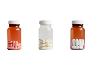 Bottles of Pills in Three Different Styles