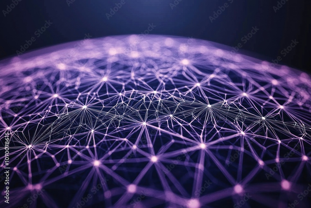 Poster explore the high-tech virtual background featuring dense digital networks for enhanced creative proj