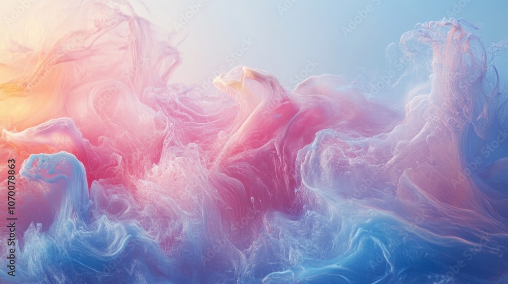 Poster pastel waves flowing across the motion picture screen like water create a relaxing and soft movement