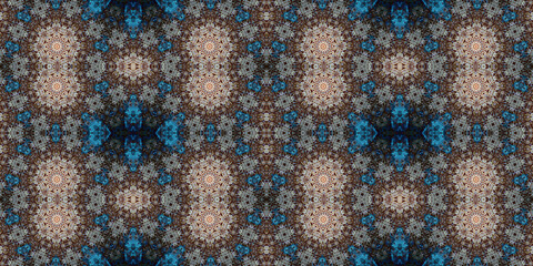Seamless kaleidoscope pattern. The texture of the woven pattern. Endless pattern