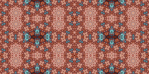 Seamless kaleidoscope pattern. The texture of the woven pattern. Endless pattern