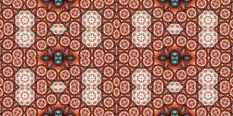 Seamless kaleidoscope pattern. The texture of the woven pattern. Endless pattern
