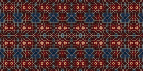Seamless kaleidoscope pattern. The texture of the woven pattern. Endless pattern