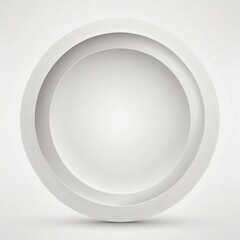 Abstract white round shape with shadow is floating