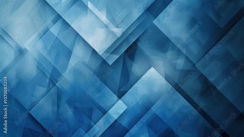 Poster abstract geometric blue background with layered shapes and gradient