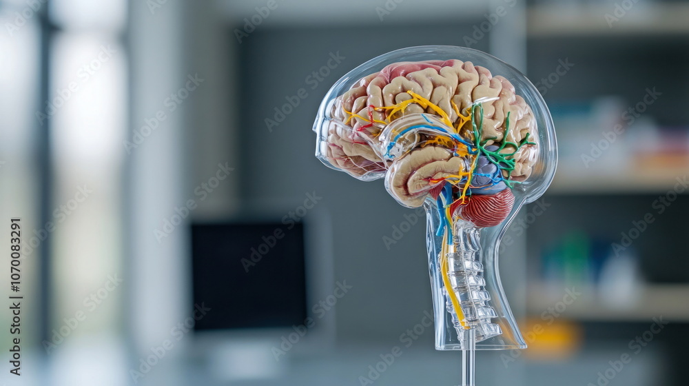 Aufkleber Explore the structure and functions of the human brain model
