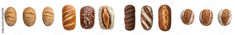 Poster the three loaves of bread are isolated on a transparent background