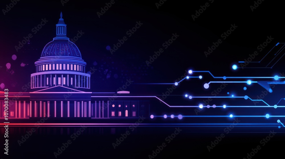 Aufkleber Explore the intersection of technology and architecture at the capitol building