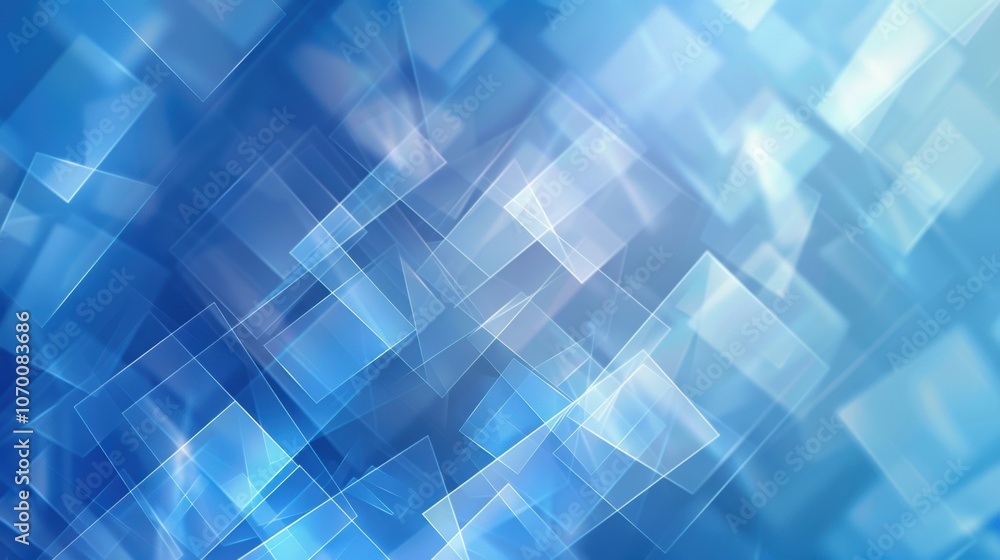 Poster abstract blue geometric background with overlapping squares and rectangles