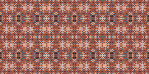 Fototapeta premium Seamless kaleidoscope pattern. The texture of the woven pattern. Endless pattern