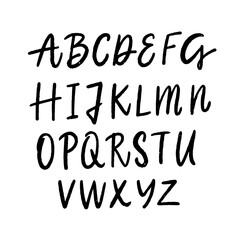 Elegant Handwritten Alphabet Letters Gracefully Crafted in Stylish Black Ink Design