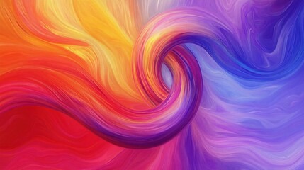 Obraz premium Abstract swirling pattern of vibrant red, orange, yellow, purple, and blue colors.