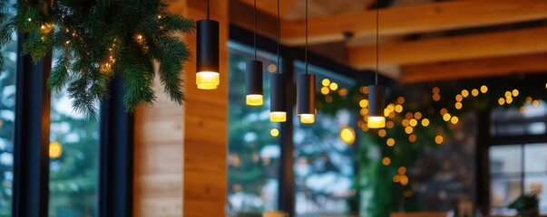 Chic cafe interior featuring elegant hanging decor and a cozy atmosphere for a delightful dining experience.