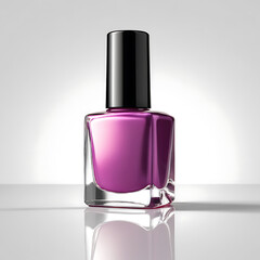 Glossy Purple Nail Polish Bottle
