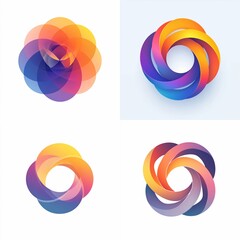Minimalist logo design showcasing overlapping circular forms in gentle gradient hues, representing energy and connection, set against a white background.