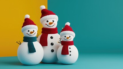 Create festive winter cheer with adorable snowman family decorations for your holiday celebrations