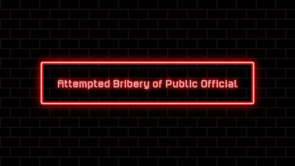 Attempted Bribery of Public Official のネオン文字