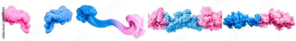 Aufkleber an abstract design with swirling shapes created with purple and blue ink. ideal for artistic backgro