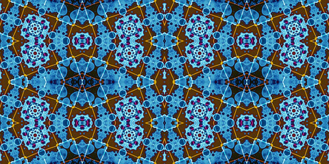 Seamless kaleidoscope pattern. The texture of the woven pattern. Endless pattern