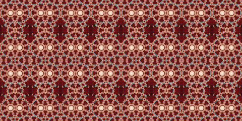Seamless kaleidoscope pattern. The texture of the woven pattern. Endless pattern