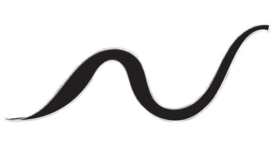 Decorative wavy line . Brush stroke waves. Ornament design. Line art . Abstract flow linear fluid design element .Zigzag wave. Wavy Music sounds lines. Squiggle brush stroke . Vector illustration  . 