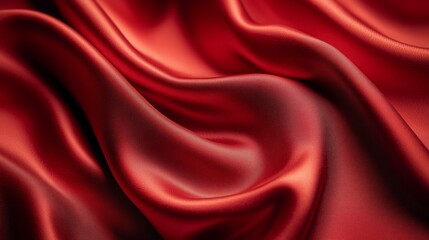 Obraz premium A close-up texture of red color silk fabric with a fine weave and a rich, deep color.