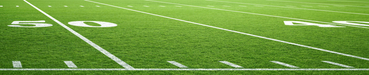 Obraz premium American football field , 40 and 50 yard lines. 