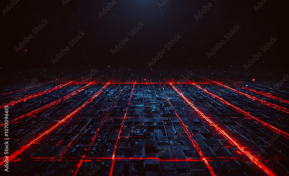 Poster black background with red lines