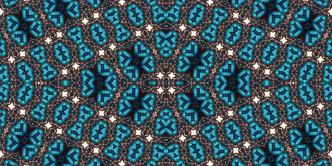 Seamless kaleidoscope pattern. The texture of the woven pattern. Endless pattern