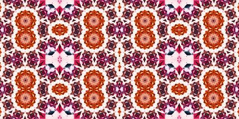 Seamless kaleidoscope pattern. The texture of the woven pattern. Endless pattern