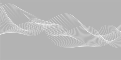 Abstract wave element for design. Digital frequency. Elegant abstract smooth swoosh speed gray wave modern stream. art background. Vector illustration. Wave with lines created using blend.	
